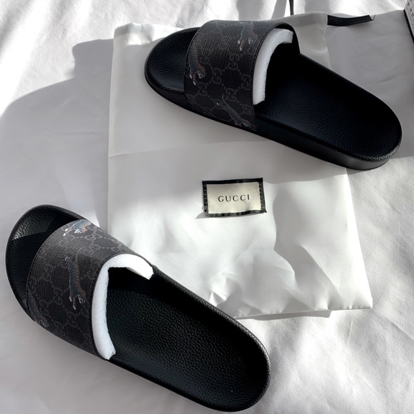 Mens Gucci Slides Gg Supreme Tigers 